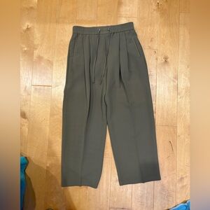 Topshop trousers pants pull on pleated olive sz 10